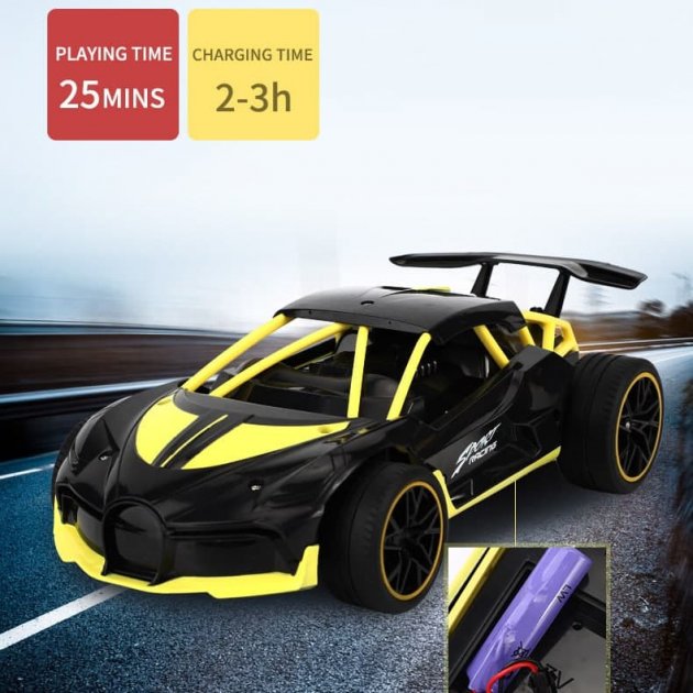 

Спортивная гоночная машинка на радиоуправлении SRCAR STORM Drift RX аккумулятор 3.7V, управление 2.4 GHz Жёлтый (666-771)