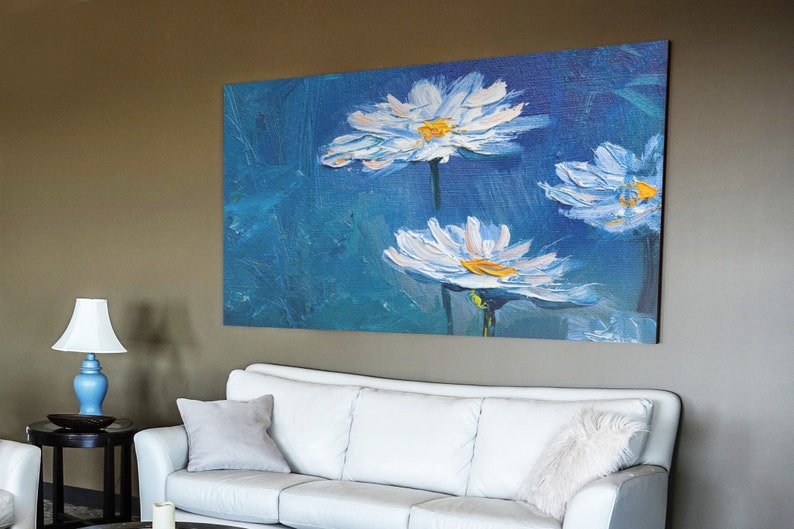 

Картина на холсте Ромашки акварель51x34 см (113)