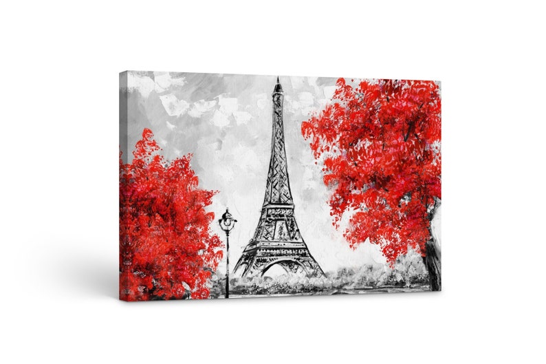 

Картина на холсте Эйфелевая башня и красные деревья51x34 см (66)