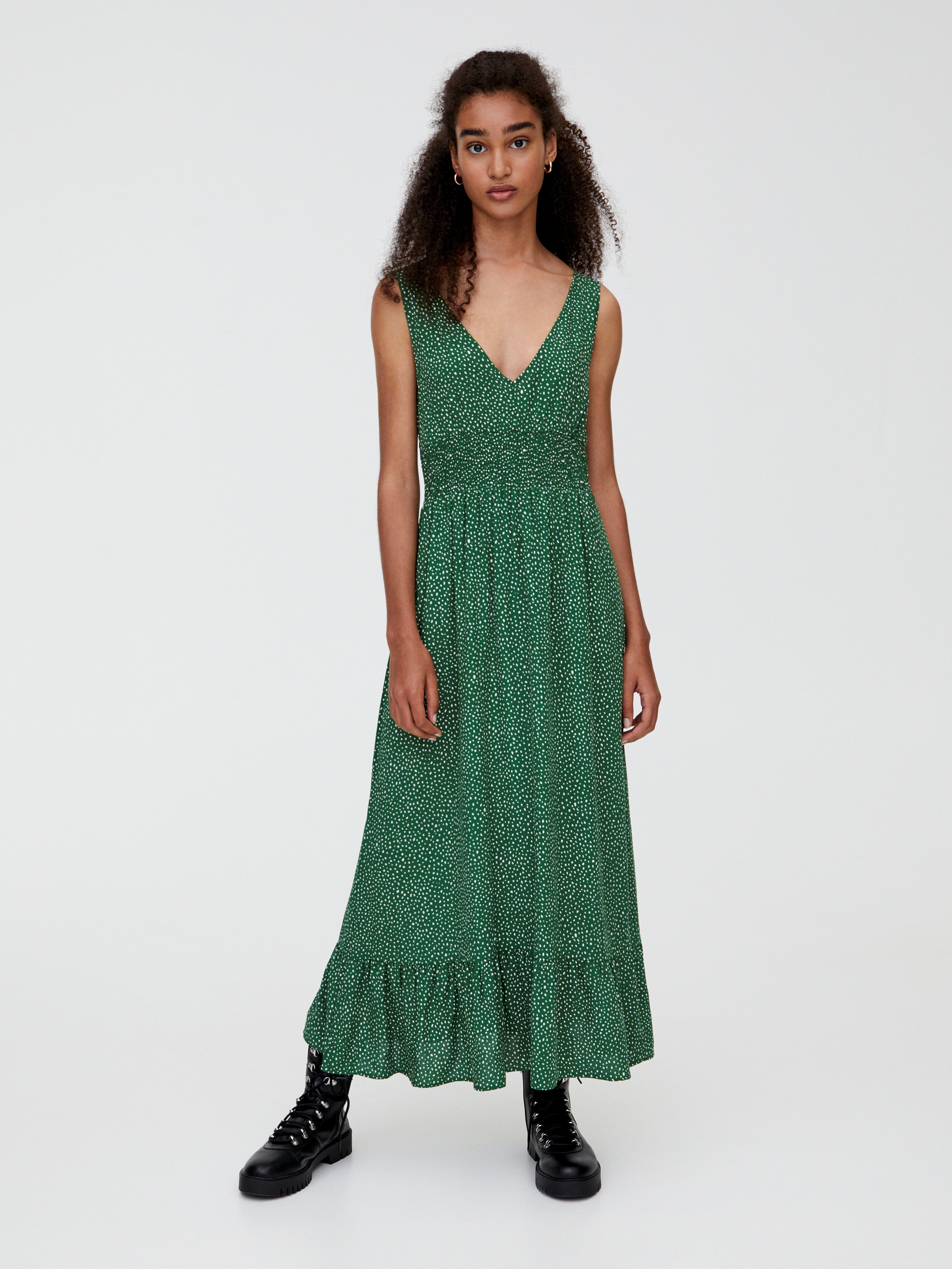 

Сарафан Pull & Bear 9390/359/600  Зеленое, Сарафан Pull & Bear 9390/359/600 XS Зеленое