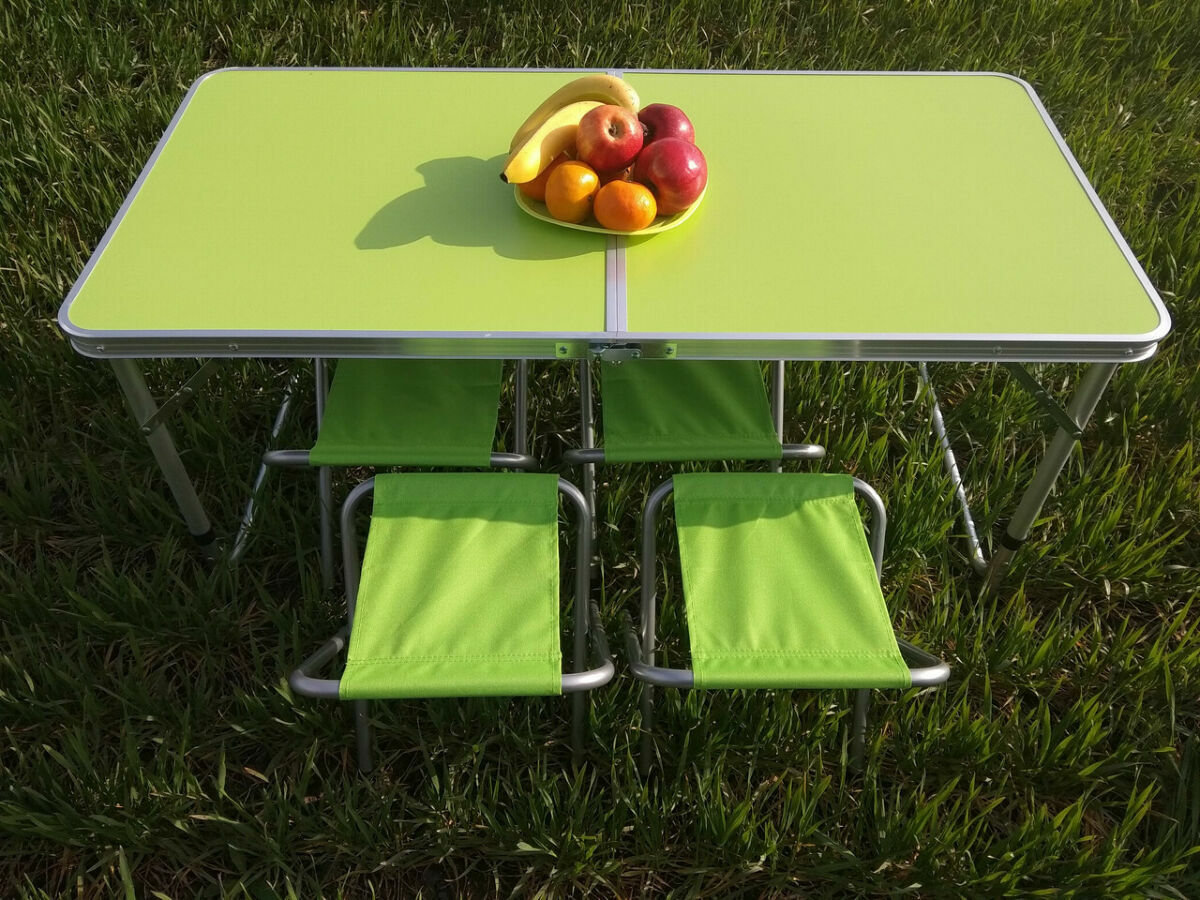 

Раскладной стол чемодан для пикника со стульями 120Х60Х70 см Folding Table (2 режима высоты) (6323523263203)