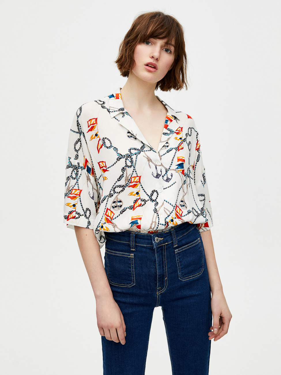 

Рубашка Pull & Bear 5470/361/805  Белая, Рубашка Pull & Bear 5470/361/805 L Белая
