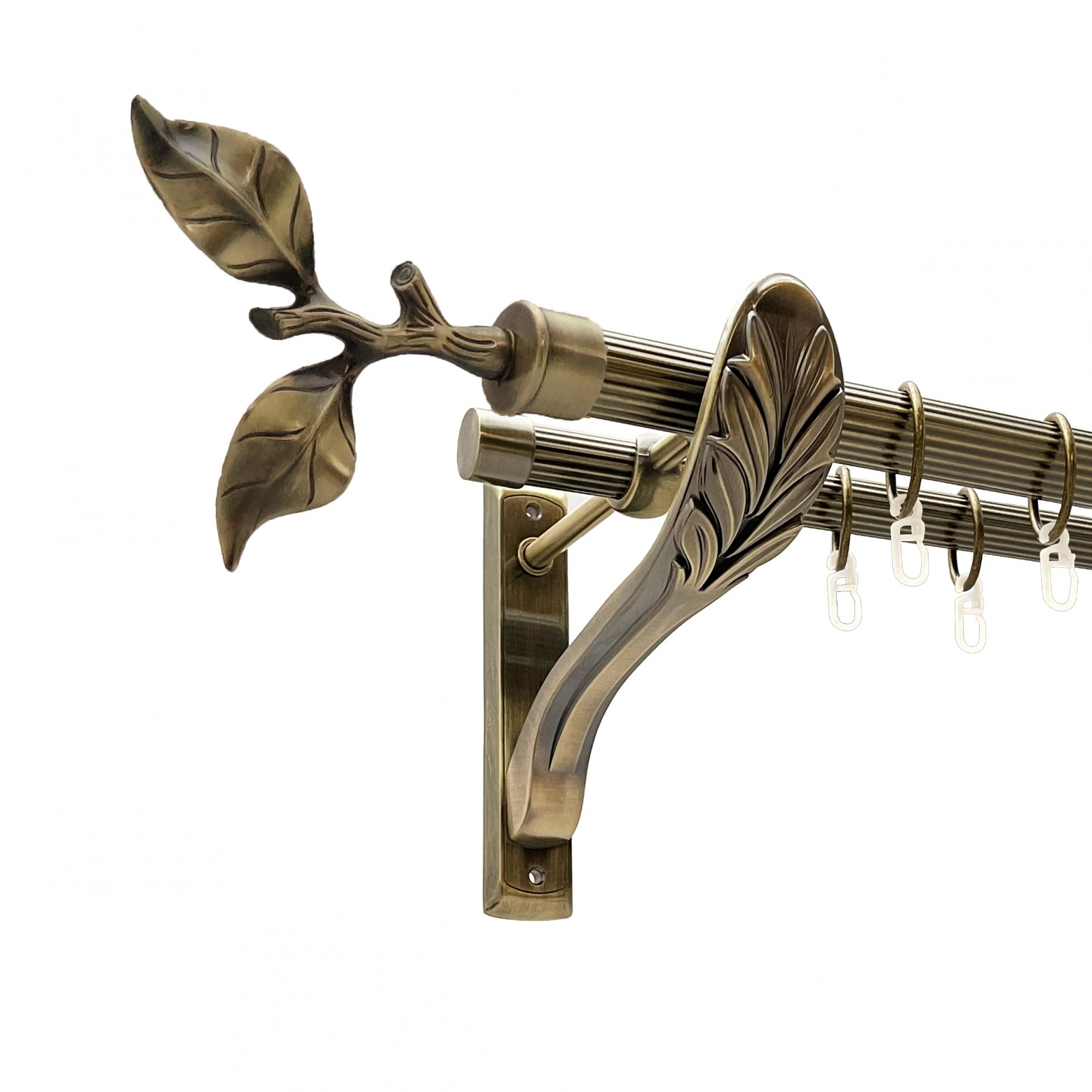 

Карниз Orvit Листок Троянди металевий дворядний ретро рифлена труба кільце металеве Антик 25\19 мм 300 см (00-00016525)