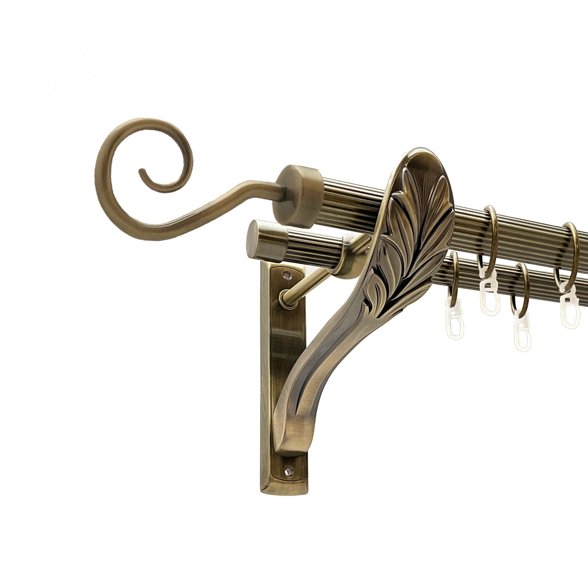 

Карниз Orvit Гак металевий дворядний ретро рифлена труба кільце металеве Антик 25\19 мм 200 см (00-00016511)