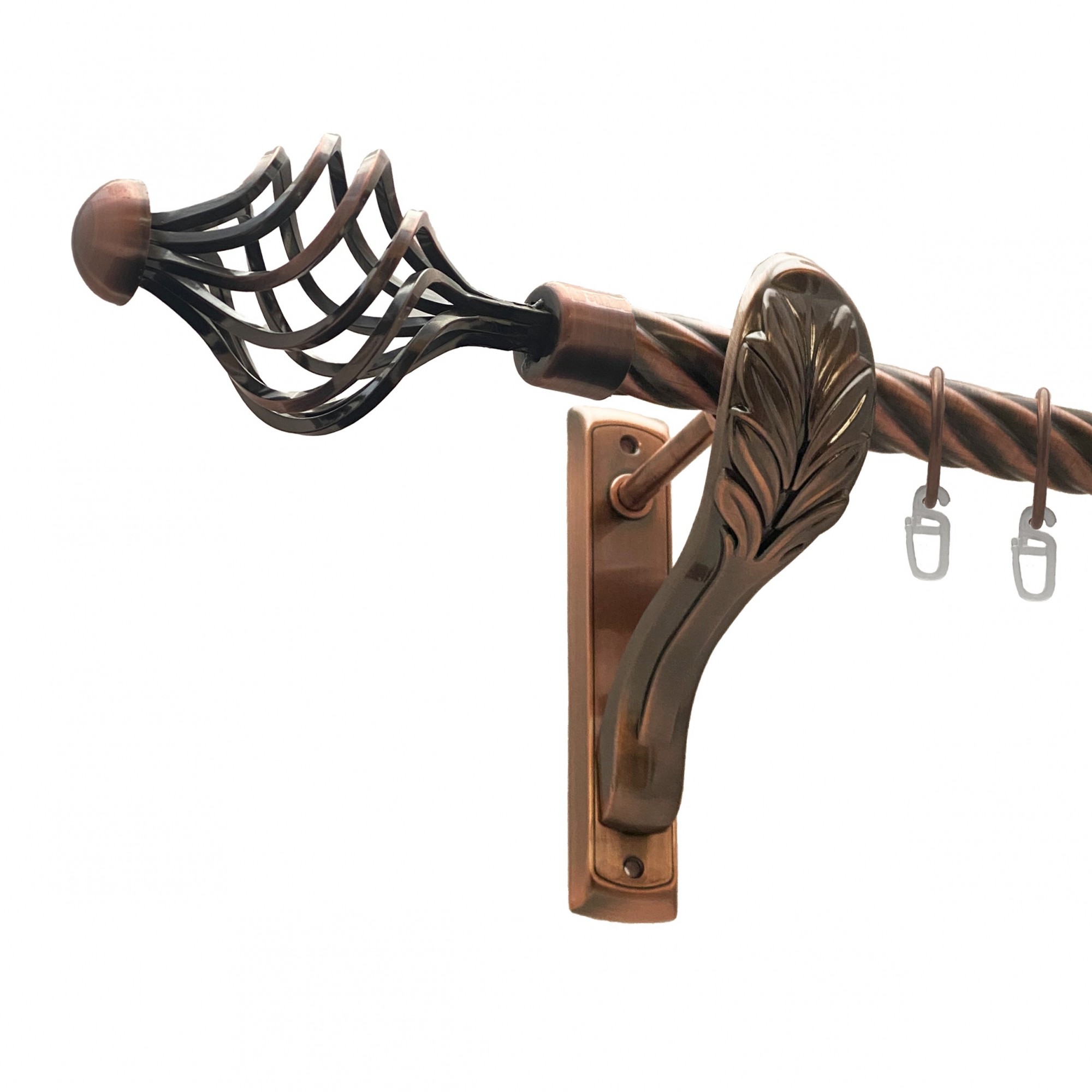 

Карниз Orvit Арезо металевий однорядний ретро скручена труба кільце металеве Мідь 25 мм 200 см (00-00016343)