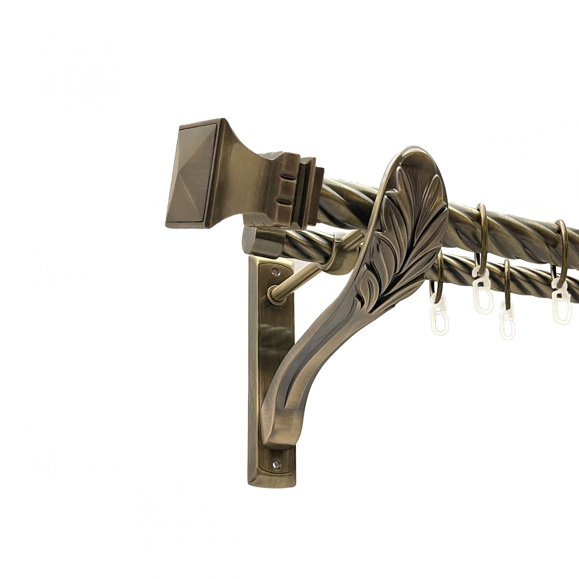 

Карниз Orvit Емпорія металевий дворядний ретро скручена труба кільце металеве Антик 25\19 мм 160 см (00-00016426)