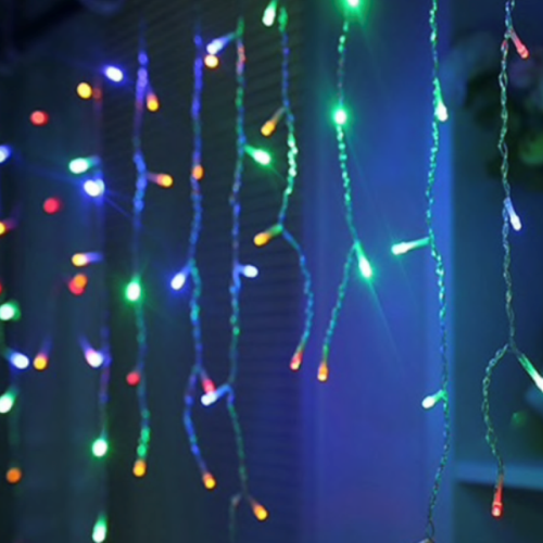 

Гирлянда бахрома на прозрачном проводе 120 LED 3.30*0.70 метра Garland G-805 Мульти (atlan-14112)