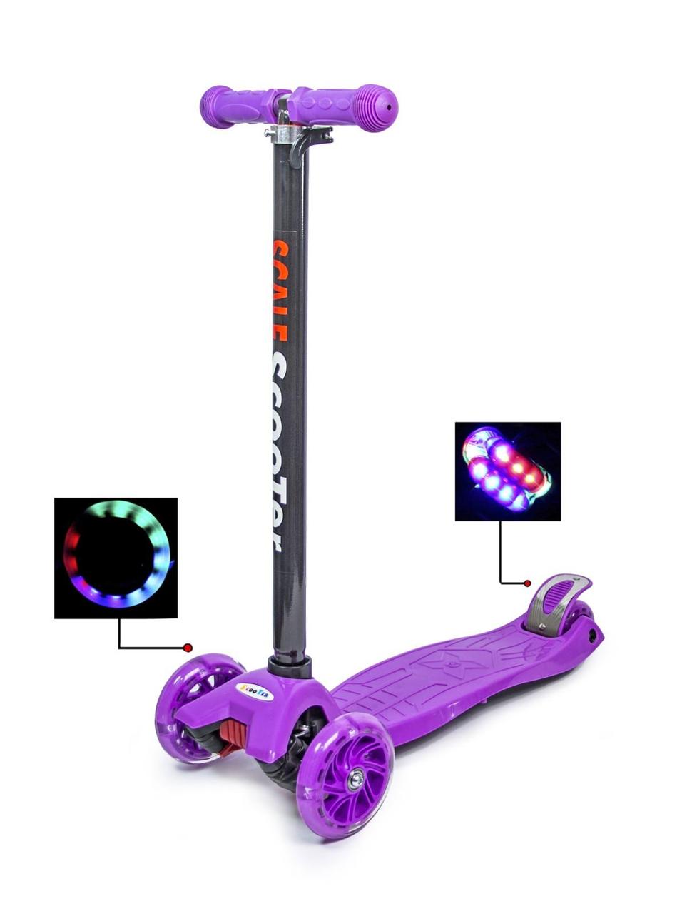 

Трёхколесный детский самокат Scale Scooter MAXI Violet Фиолетовый Святящиеся колеса