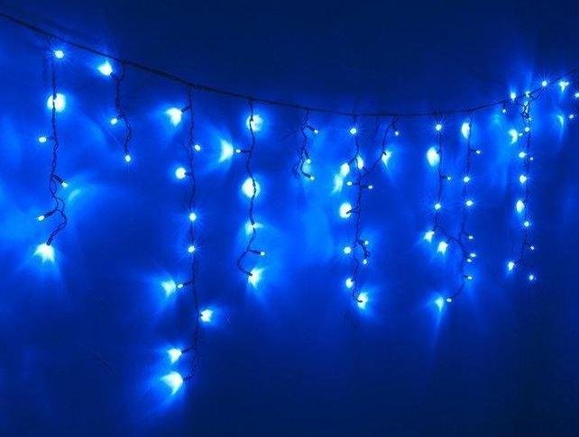 

Гирлянда бахрома на прозрачном проводе 120 LED 3.30*0.70 метра Garland G-807 Синий (atlan-14114)