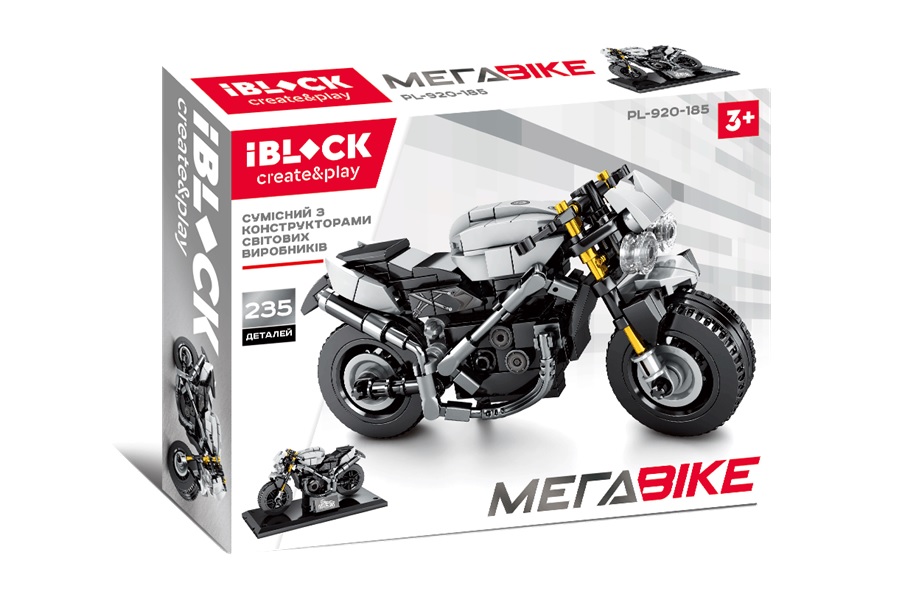 

Конструктор IBLOCK 235дет., МЕГАBIKE, кор 28*21*5,5см PL-920-185