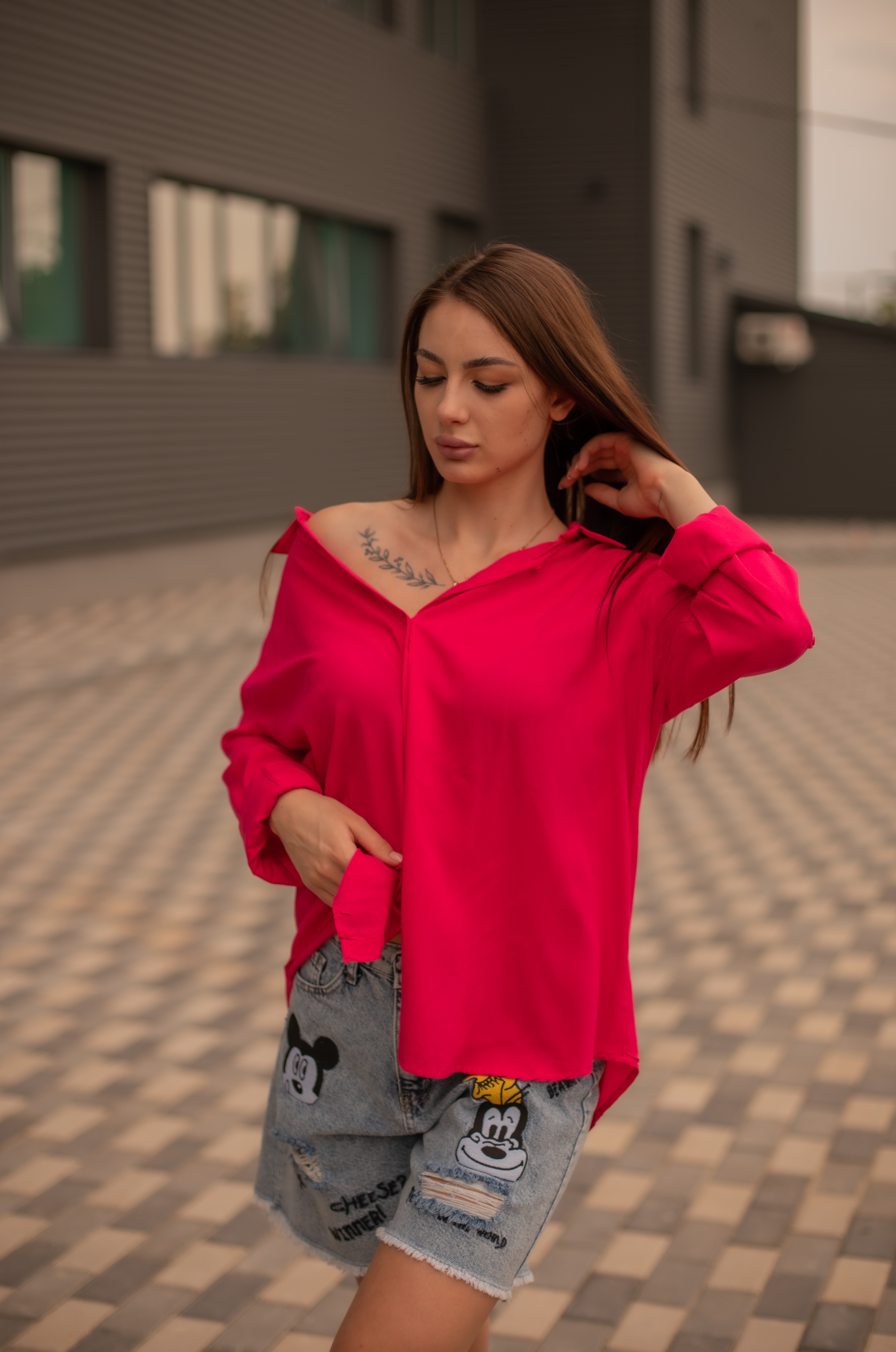 

Блузка с длинным рукавом Maximoda Ерубашка малинового цвета 52-54 малиновый
