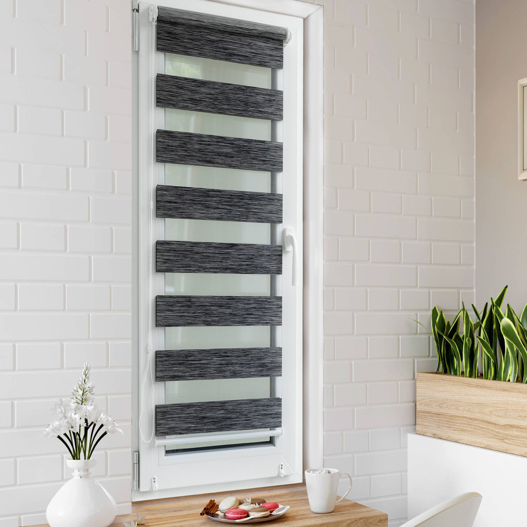 

Ролет тканевый Roll deLuxe День Ночь Рустик 125x160 см