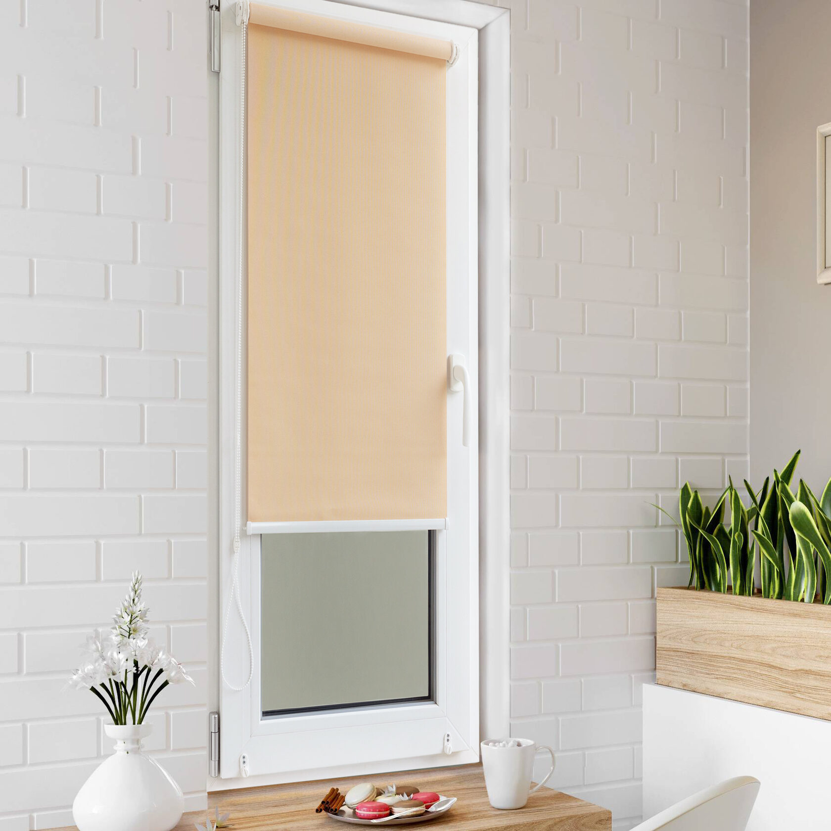 

Ролет тканевый Roll deLuxe Сиде персик 135x170 см