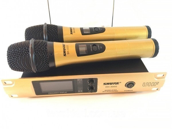 

Цифровая радиосистема Shure SH-300G3 2 микрофона с функцией караоке Золотистый, sm_13327