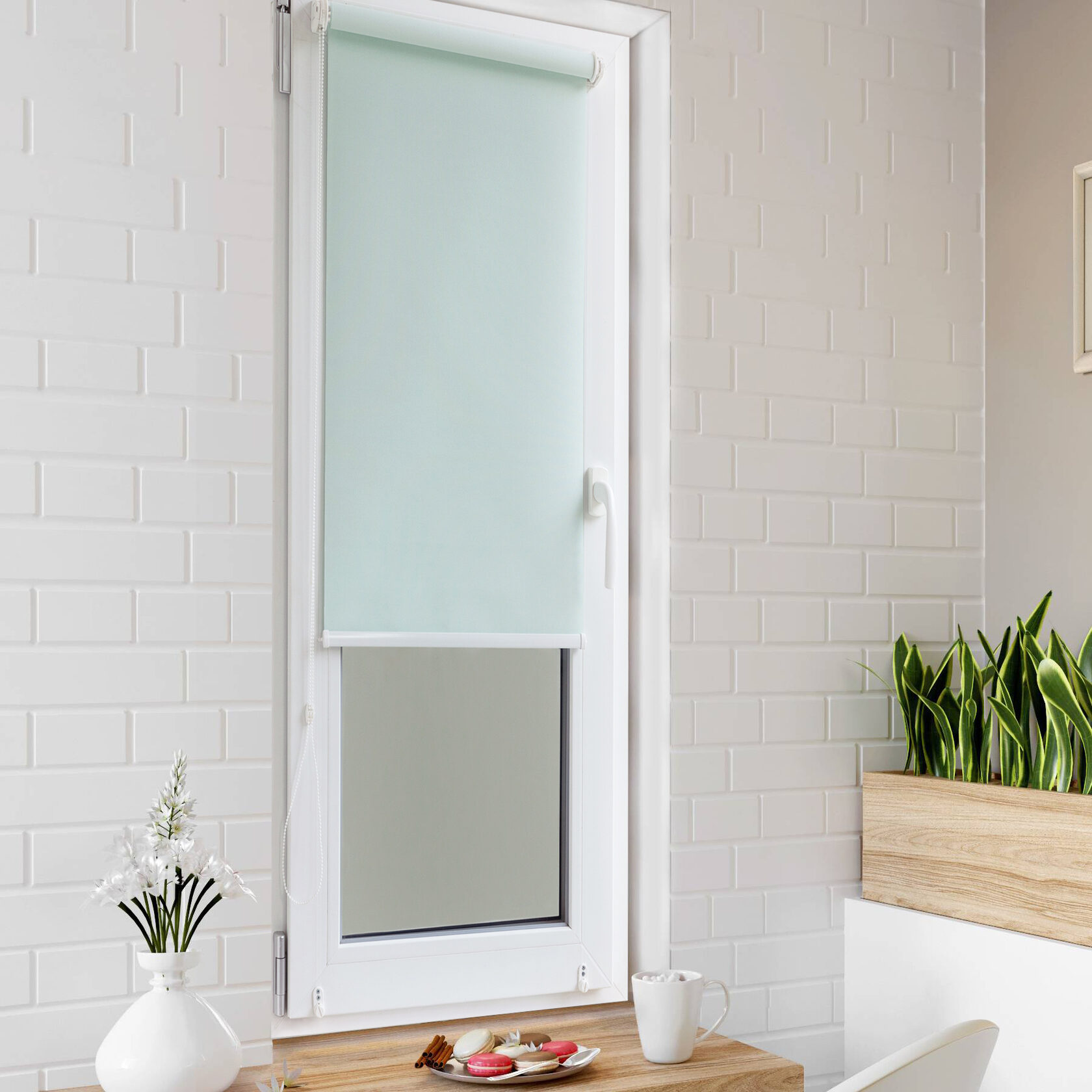 

Ролет тканевый Roll deLuxe Сиде ментол 105x170 см