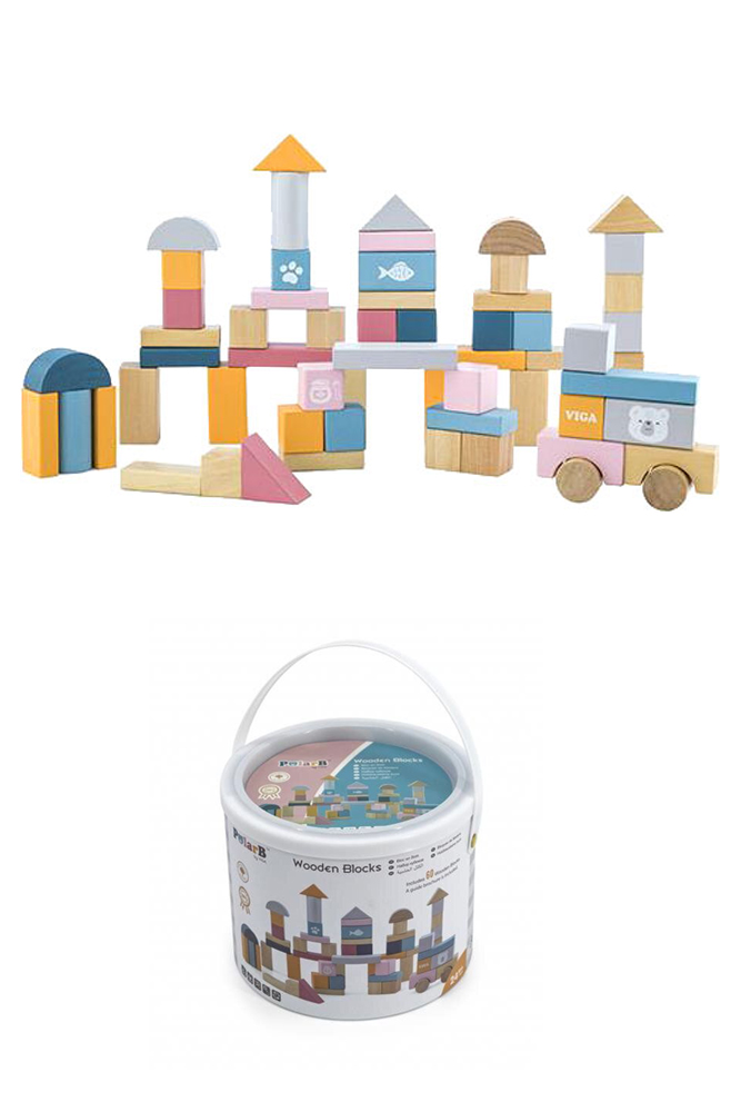 

Набір дерев`яних будівельних блоків Viga Toys різнокольоровий (44010)