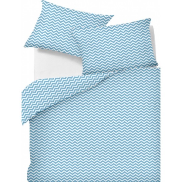 

Комплект двуспального постельного белья Moka Textile Бязь Люкс Зигзаг голубой 175х210см