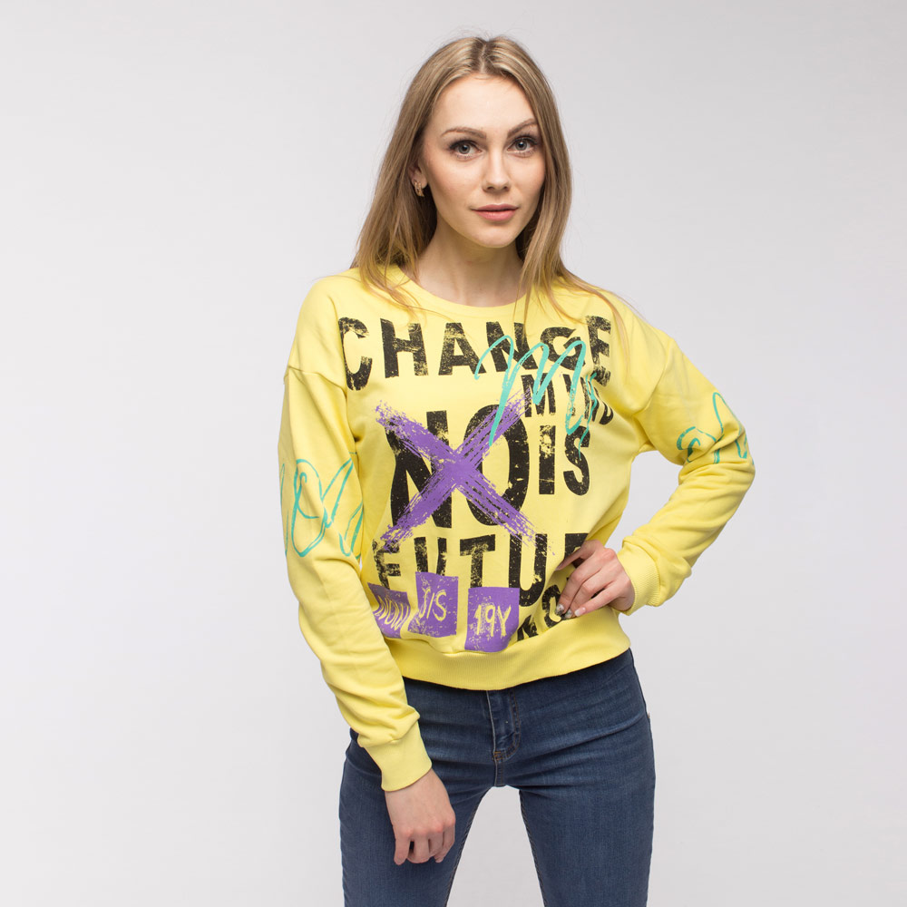

Світшот жіночий MDG fashion  жовтий, Світшот жіночий MDG fashion S жовтий