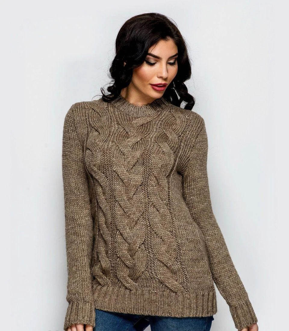 

Fashions • Свитер с косами Дженна Fashions 44-52 капучино (302-аш)