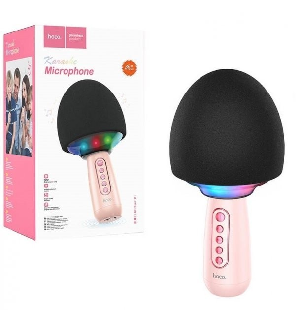 

Беспроводной микрофон Hoco Cute Sound |BT5.0, AUX/TF, DSP, 5W| pink