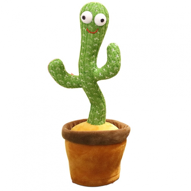 

Танцующий кактус повторюшка поющий 120 песен с подсветкой Dancing Cactus TikTok от акумулятора