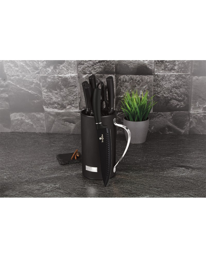 

Набор ножей с подставкой 7 пр. Black Silver Collection Berlinger Haus BH-2480