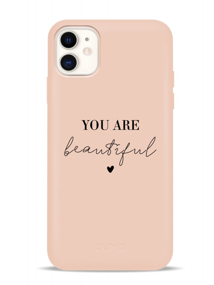 

Чехол-накладка Pump Silicone Minimalistic Case for iPhone 11 You Are Beautiful С рисунком Бежевый