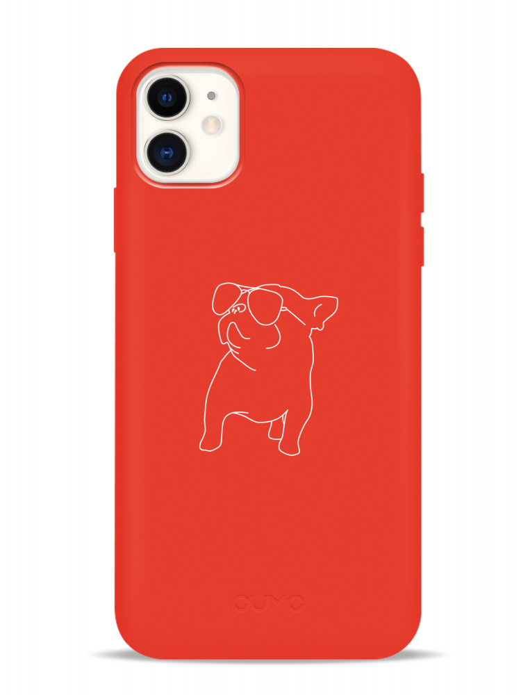 

Чехол Pump Silicone Minimalistic Case for iPhone 11 Pug With Красный С рисунком