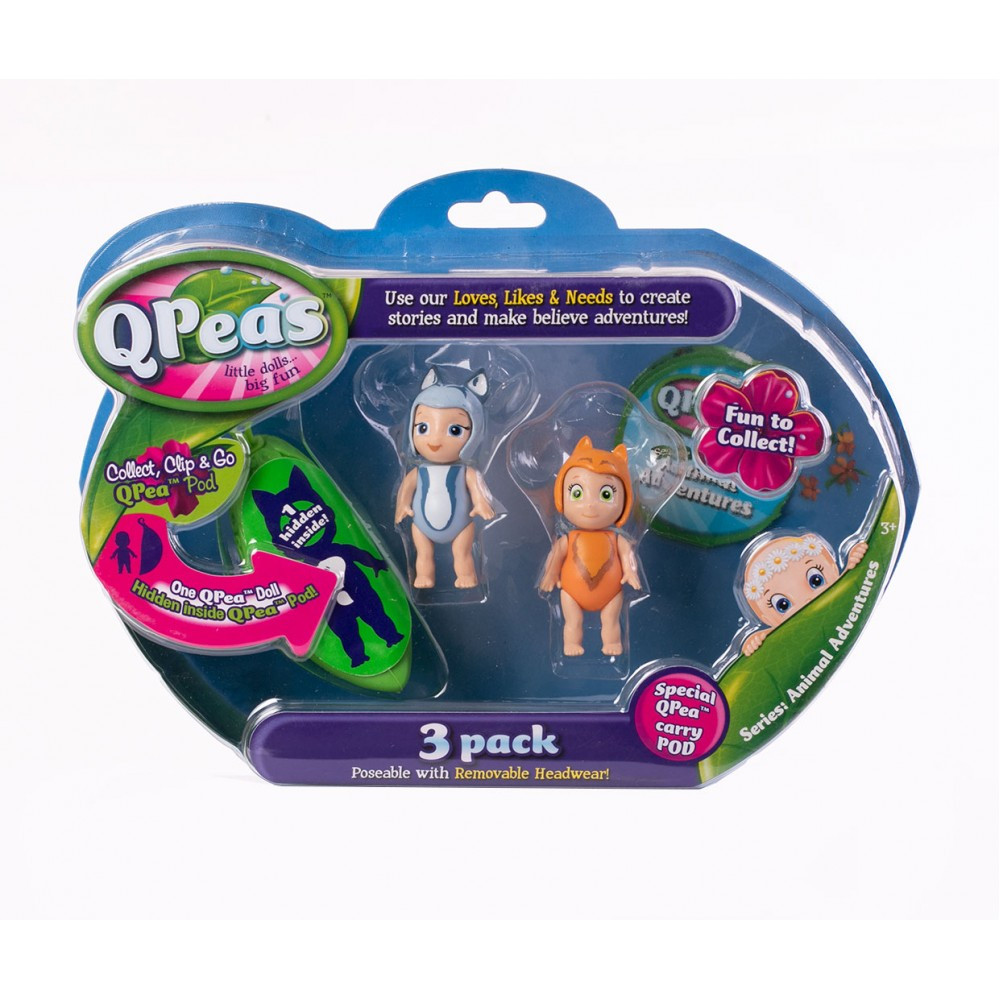 

Игровой набор QРeas Приключения животных 3 фигурки: Sari, Poppy и сюрприз в стручке (QР004-1)