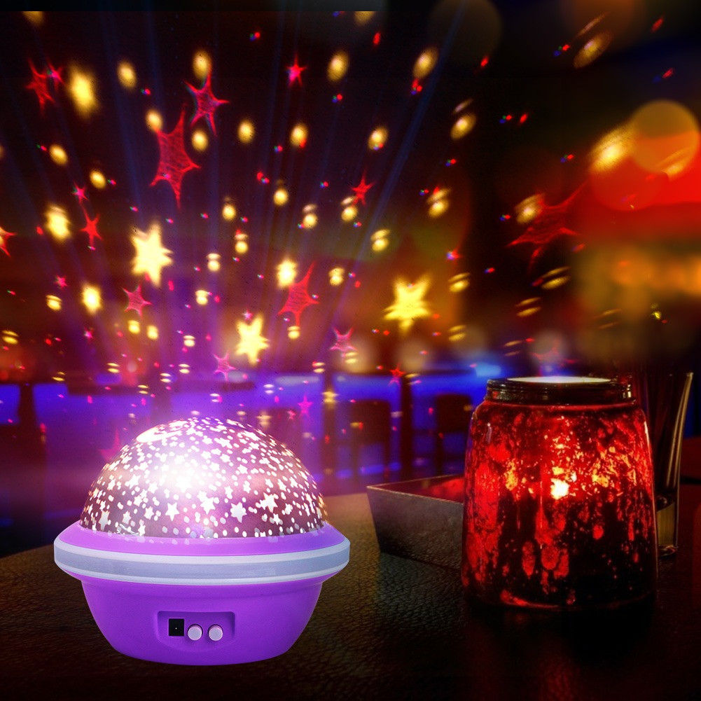 

Детский уютный Ночник звездное небо Night Light projection lamp USB Фиолетовый