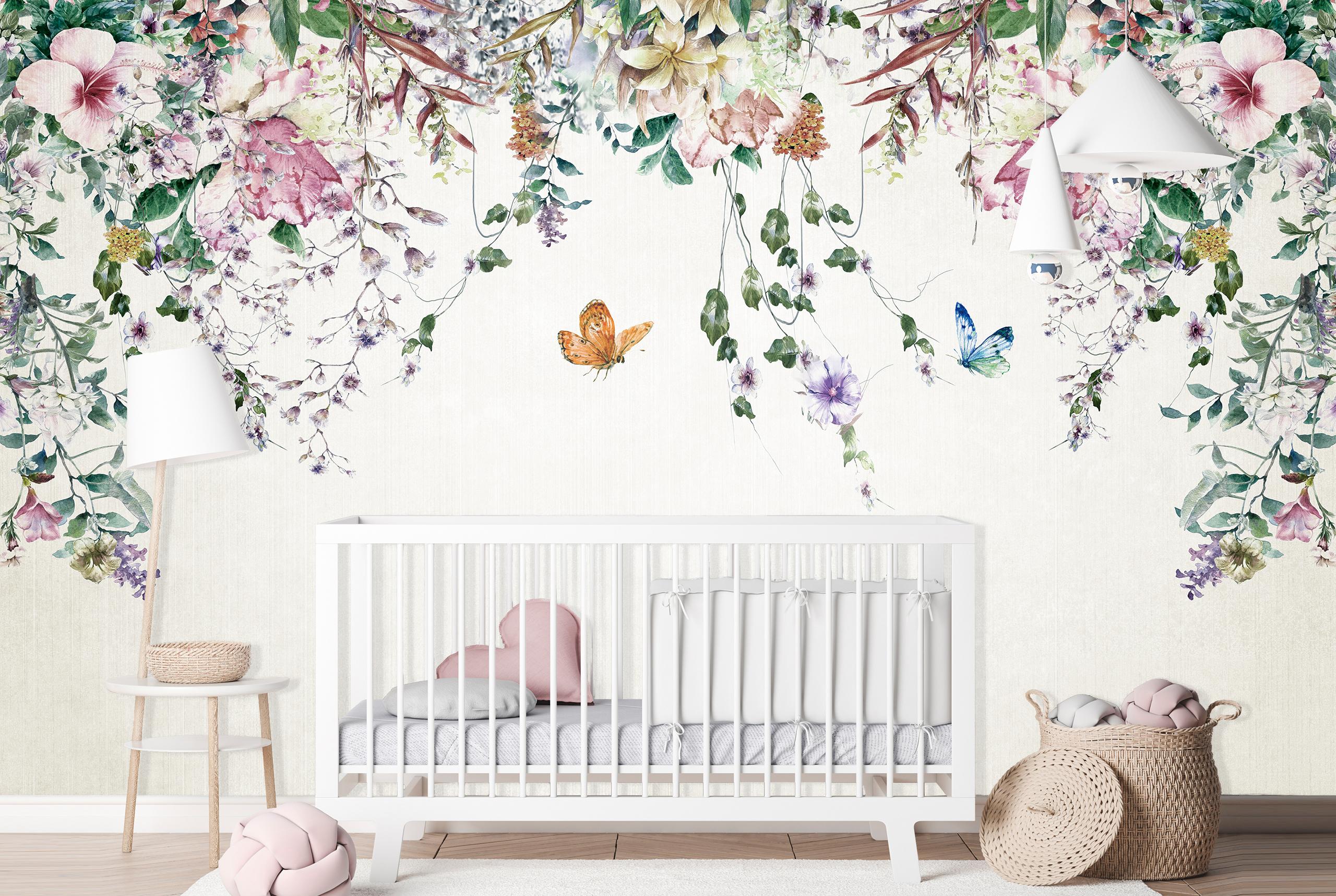 

Фотообои Арт-Обои Бабочки и цветы № 59335 Аква