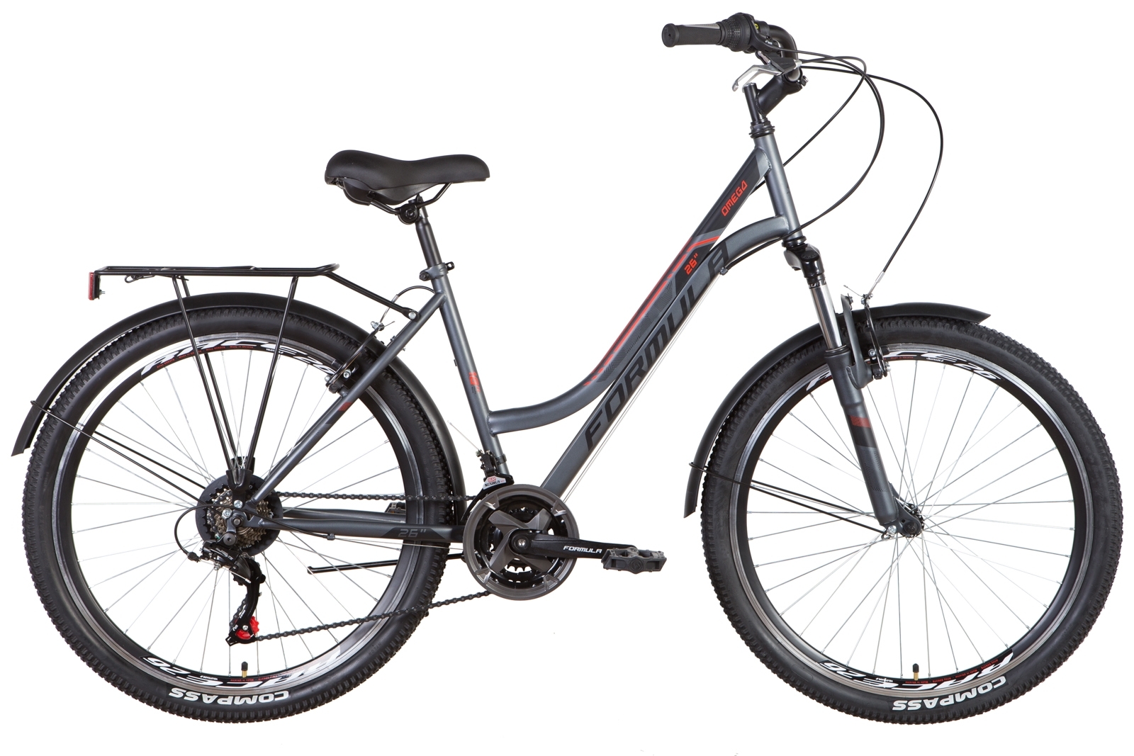 

Велосипед ST 26" Formula OMEGA AM Vbr с багажником зад St, с крылом St 2022 (темно-серый с красным (м)) Formula OPS-FR-26-681