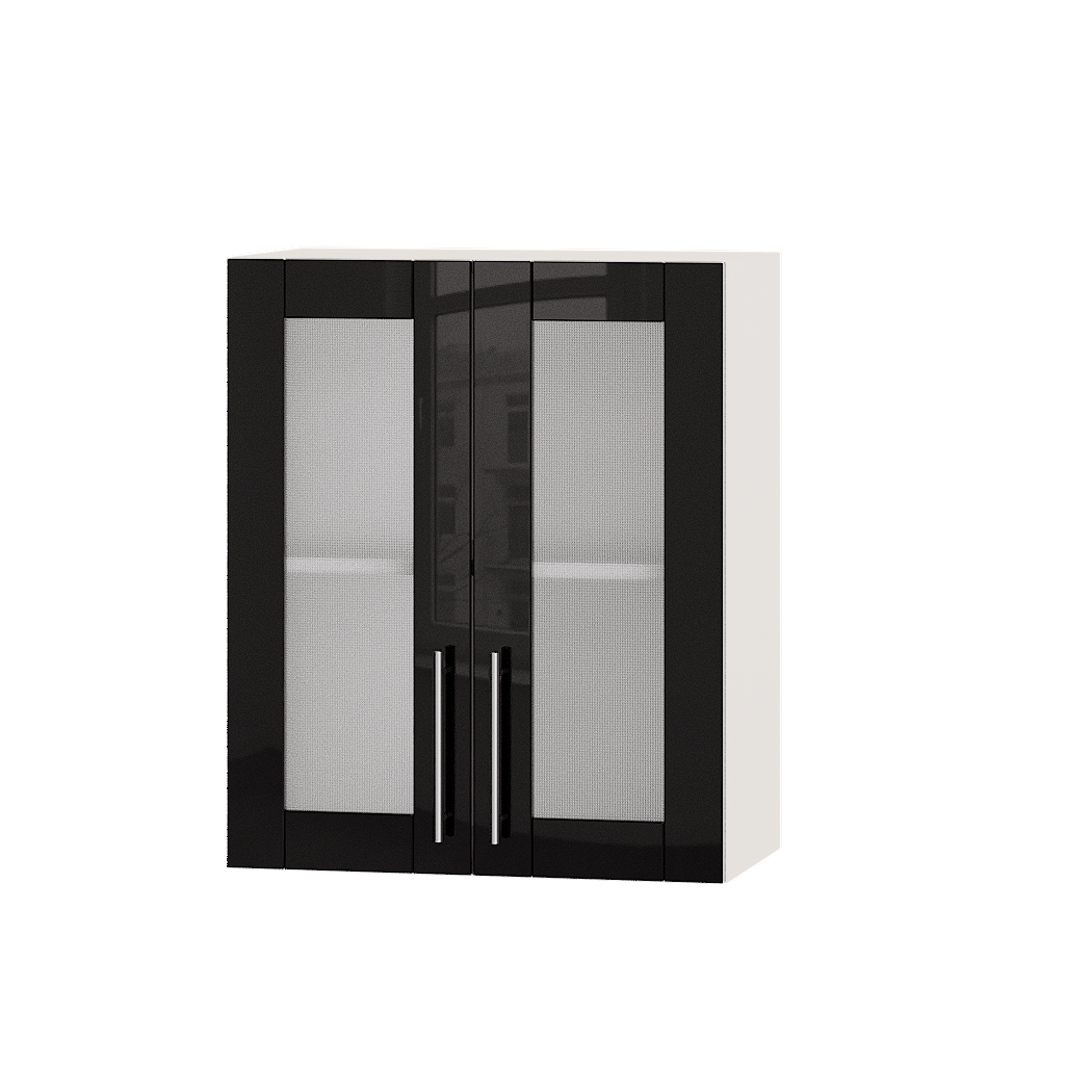 

Кухня Акрил модуль Верх витрина ВВ10-600 Черный Глянец Белый 60х30х72 см