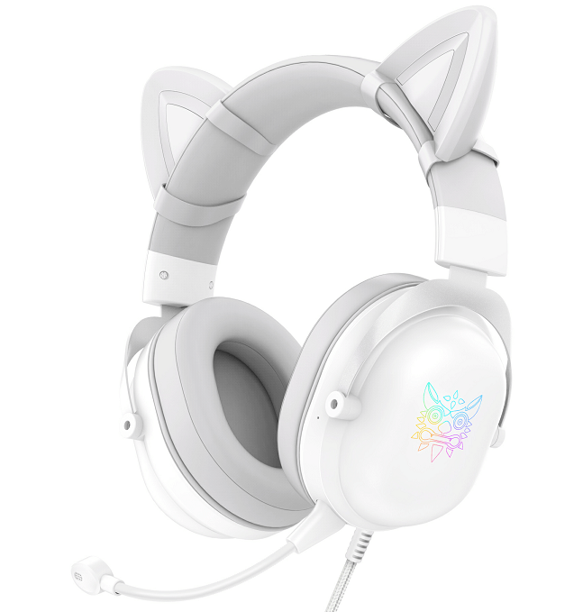 

Игровые наушники ONIKUMA Gaming CAT with LED X11 White