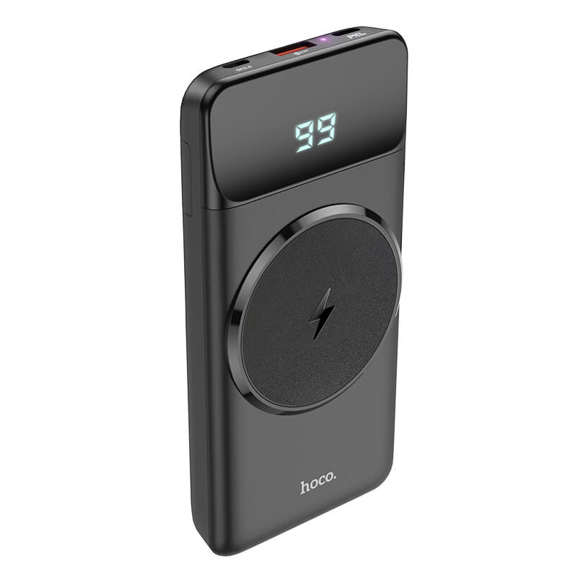 

УМБ Powerbank HOCO Bobby magnetic fast charging power bank J76 10000mAh |1USB/1Type-C, 15W Qi, 22,5W, 3A, QC/PD| Black