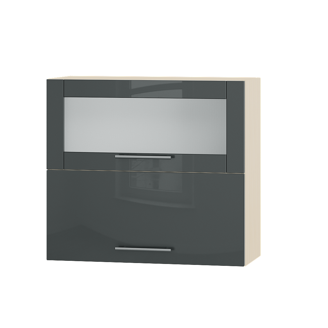 

Кухня Акрил модуль Верх витрина ВВГ14-800 Антрацит Глянец Дуб молочный 80х30х72 см