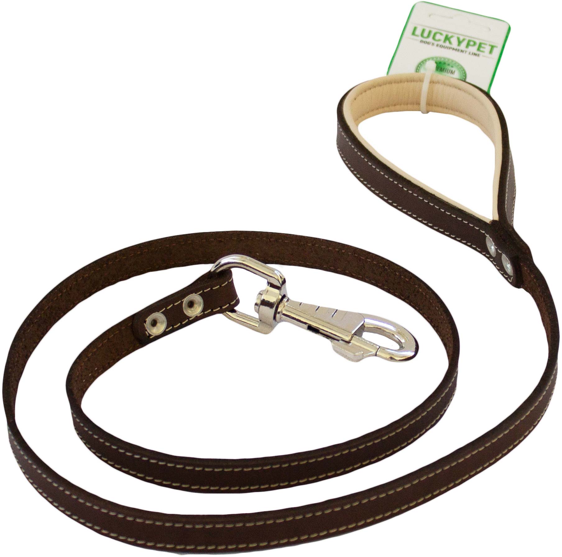 

Поводок кожаный Lucky Pet 2.0/120 см Коричнево-бежевый