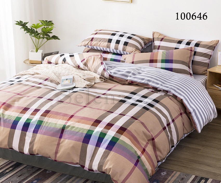 

Постельное белье бязь люкс Selena Абстракция шотландтка 100646 Евро