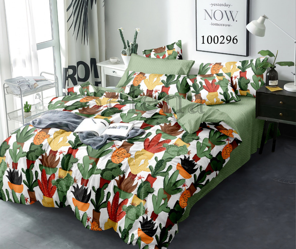 

Постельное белье из бязи люкс Selena Цветные кактусы 100296 Полуторный