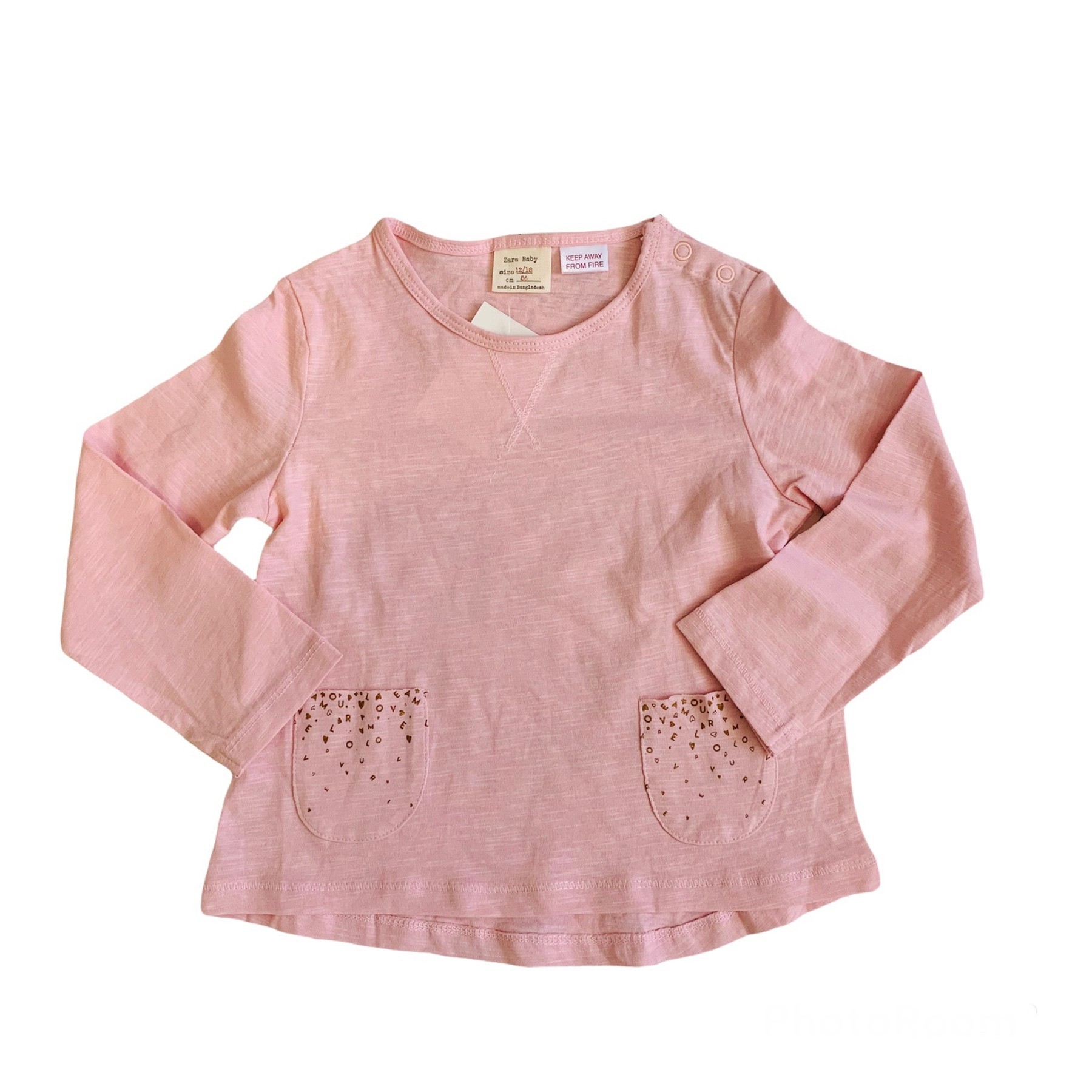 

Лонгслив ZARA 86 см Pозовый