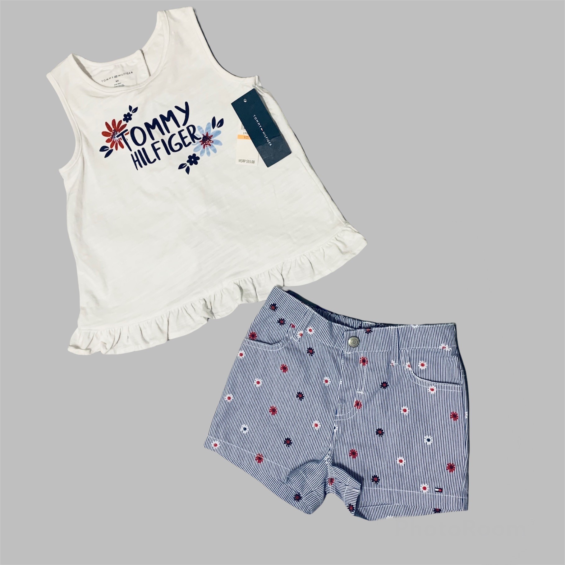 

Комплект (туника + шорты) Tommy Hilfiger 116 см Белый/синий