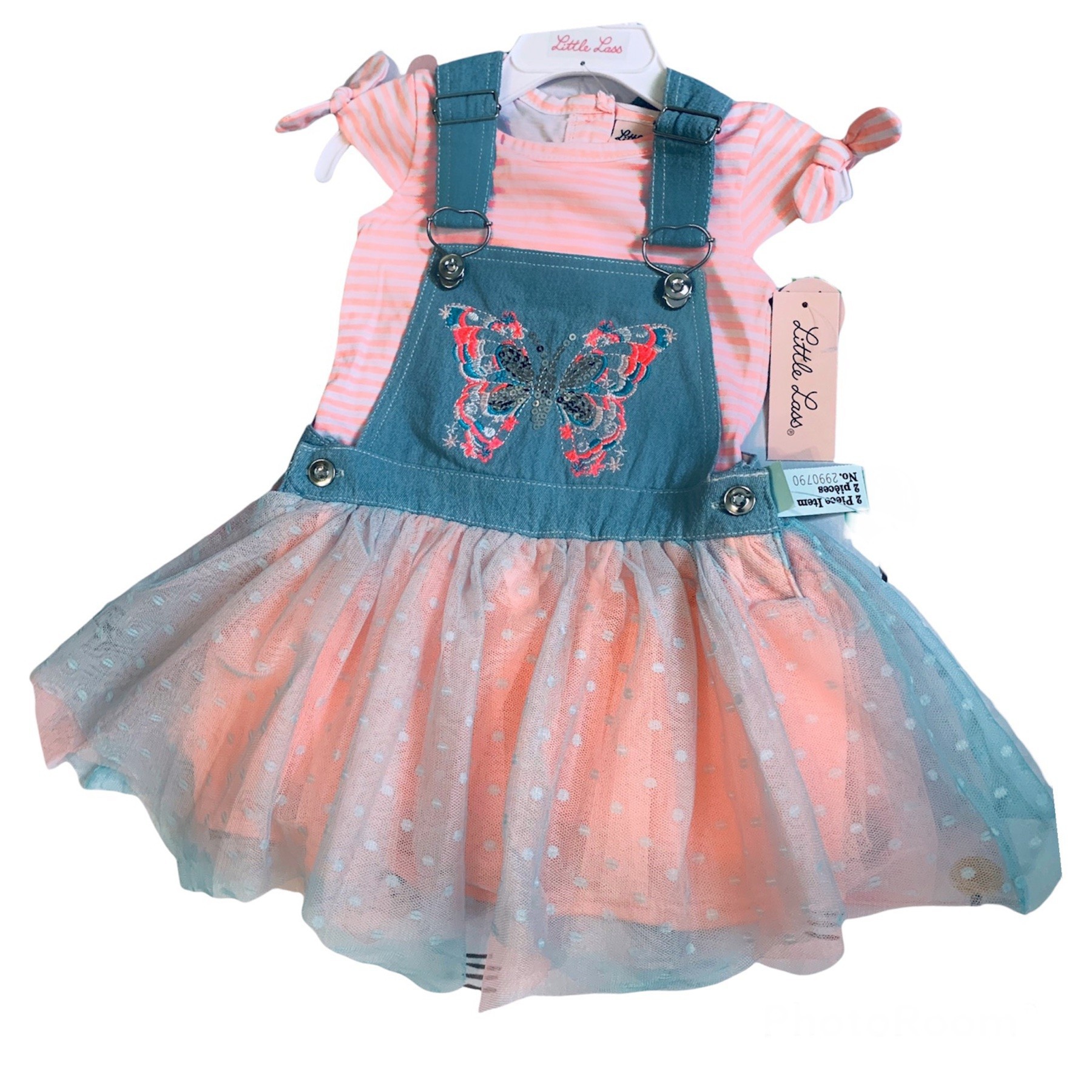 

Сарафан + боди Little Lass 84 см Голубой/розовый