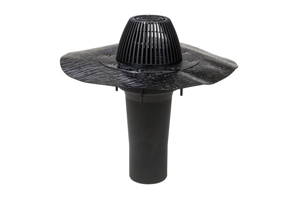 

Водосточная воронка с битумным фланцем АМ – 75 мм / высота 340 мм