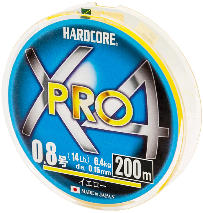 

Шнур Duel Hardcore X4 PRO 200 м 0.15 мм 6.4 кг #0.8 Yellow (H3866-Y)