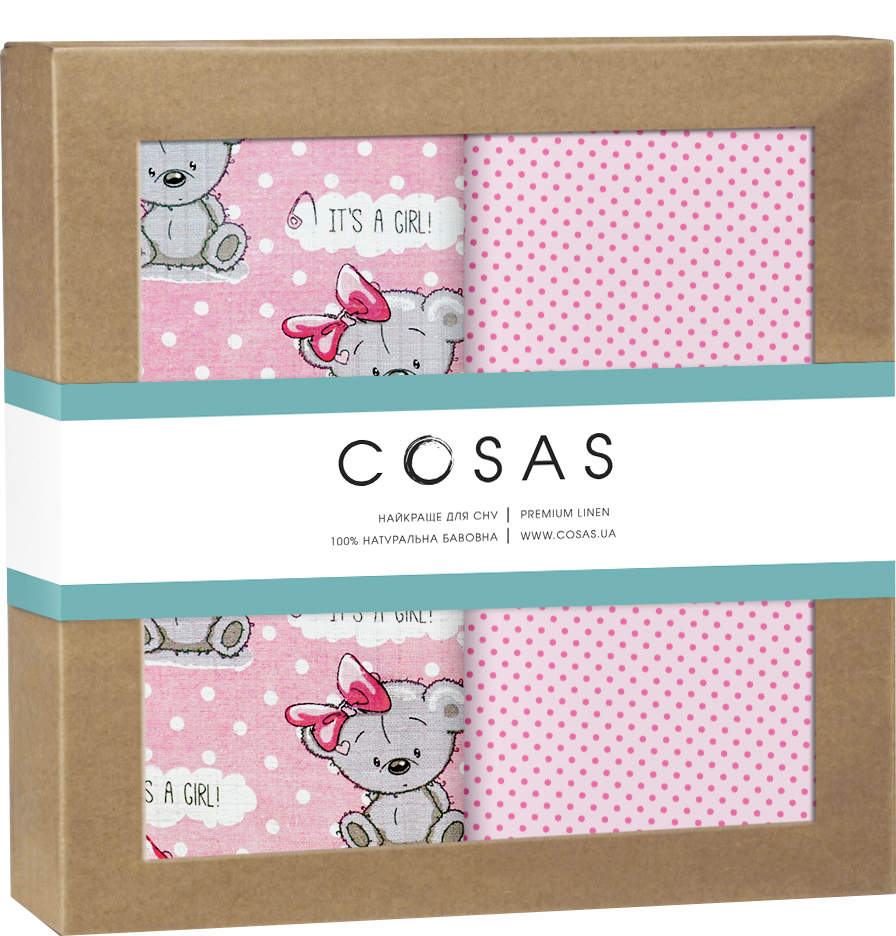 

Набор пеленок Cosas Бязь Girl Bear Rose Dots Malina 80 х 100 2 шт (4822052074626)