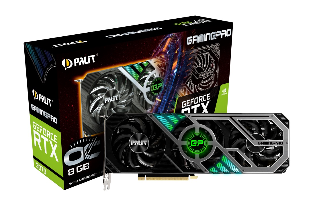 

Видеокарта Palit GeForce RTX 3070 GamingPro OC V1 (NE63070S19P2-1041A/LHR)