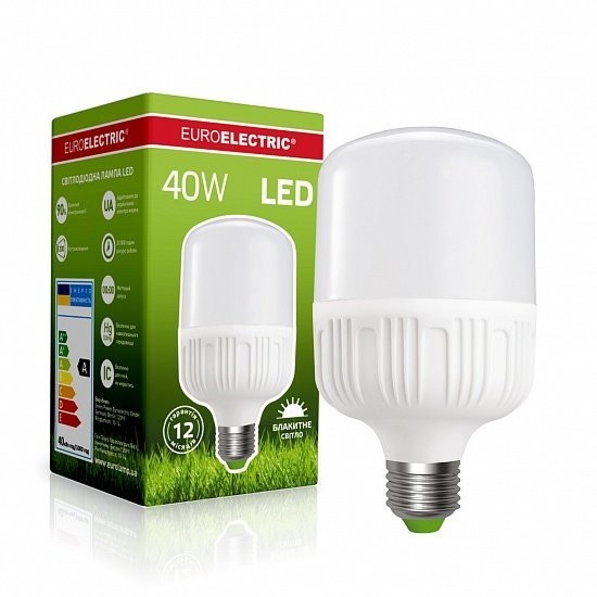 

EUROELECTRIC LED Лампа надпотужна Plastic 40W E27 6500K