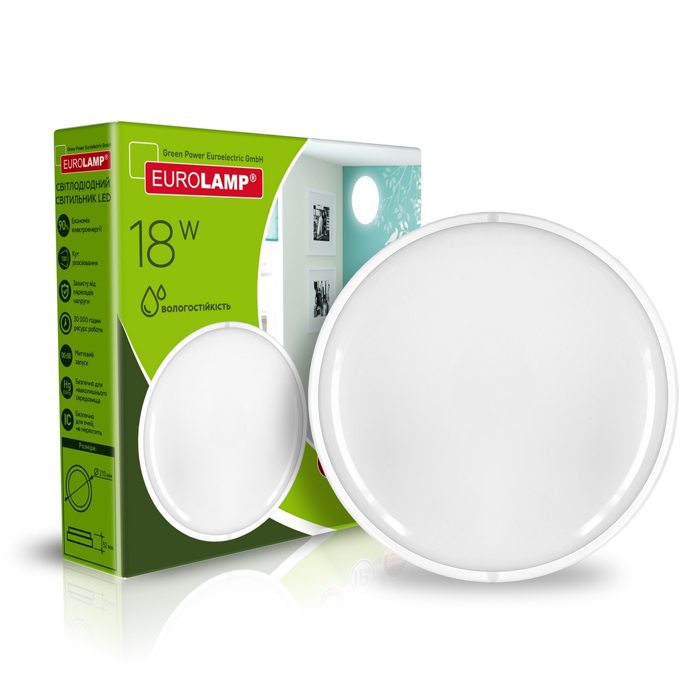 

EUROLAMP LED Світильник круглий накладний 18W IP65 5500K