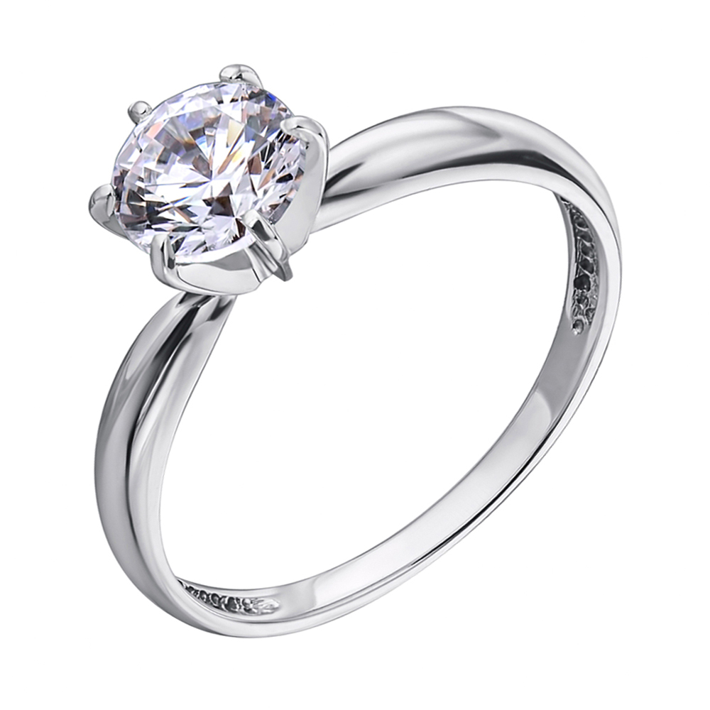 

Помолвочное кольцо из белого золота с фианитом S Zirconia 000036631 15.5 размера