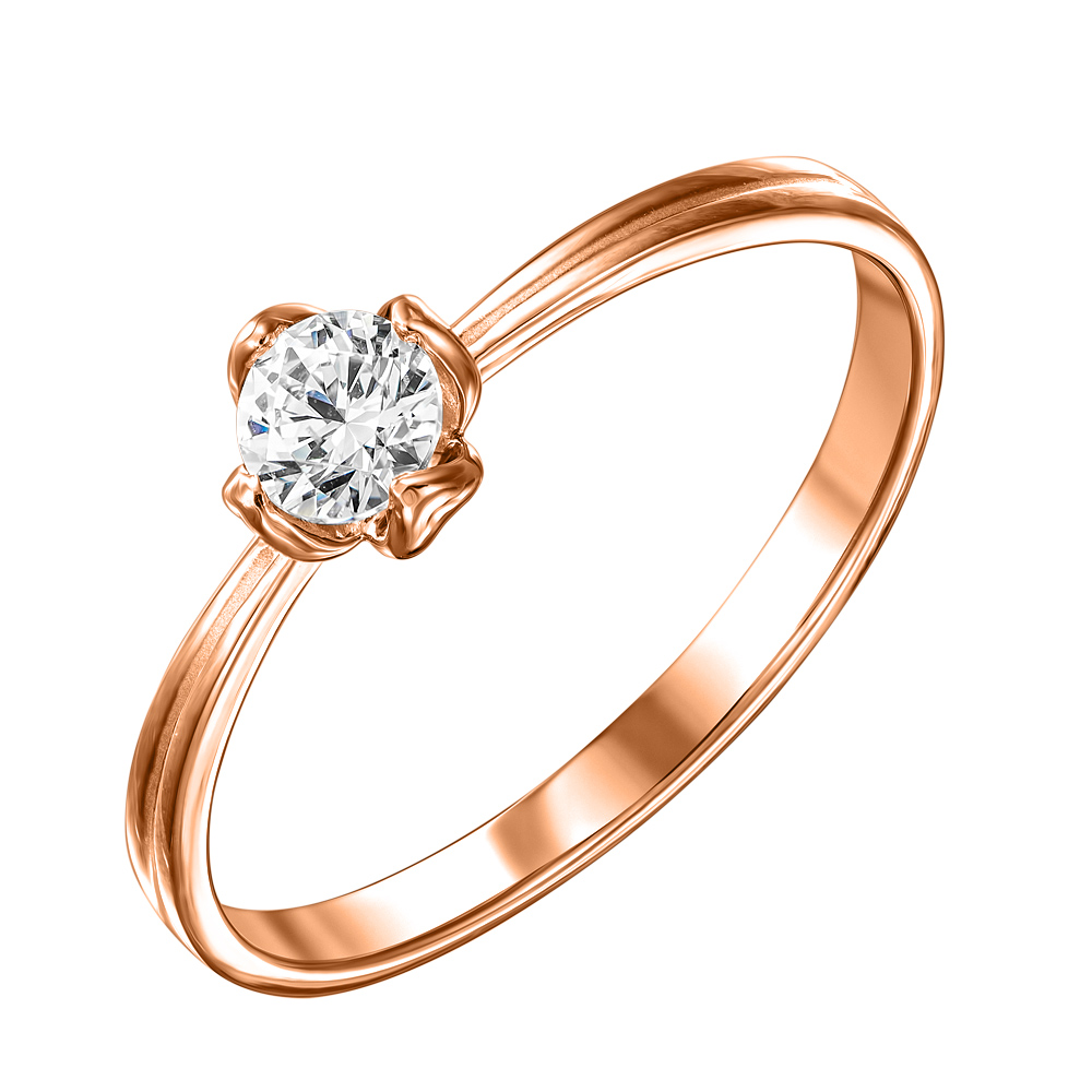 

Помолвочное кольцо из красного золота с фианитом S Zirconia 000122767 19 размера